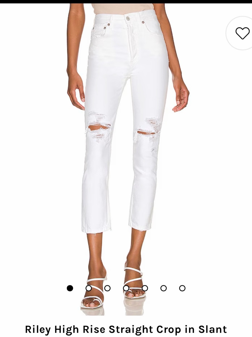 AGOLDE Riley High-Rise Straight Crop Jeans - White